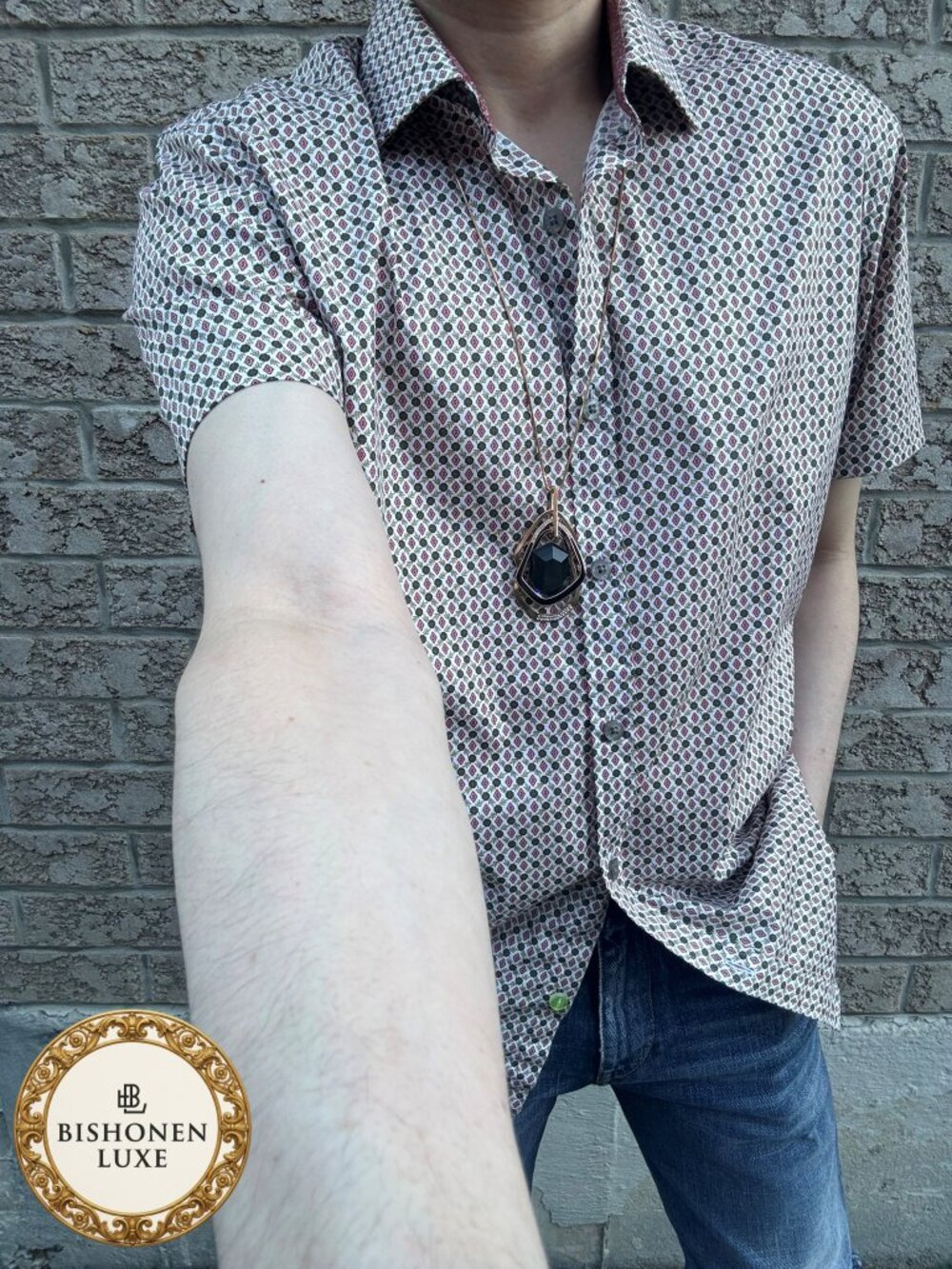 English Laundry (John Lennon) Geometric Mosaic Luxury Shirt S